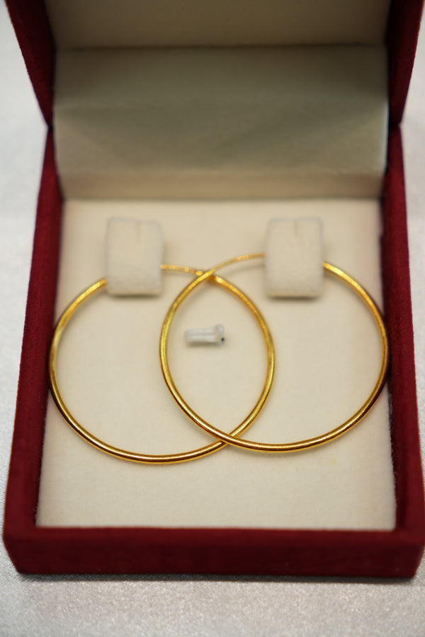 22K Gold Ladies Hoop Earrings