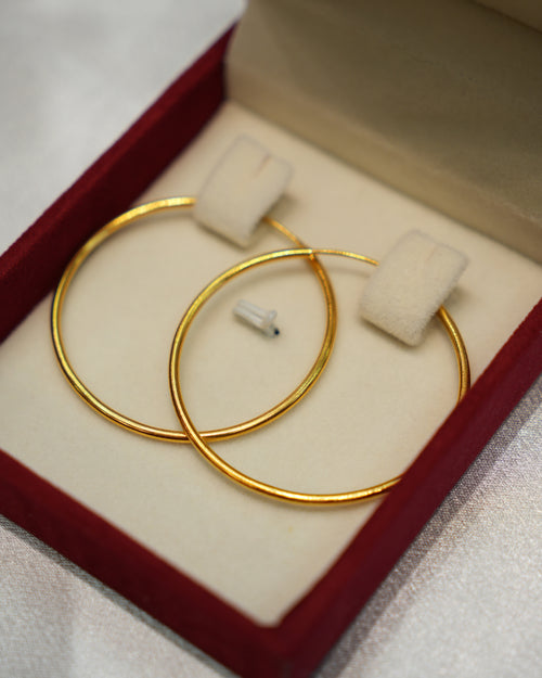 22K Gold Ladies Hoop Earrings