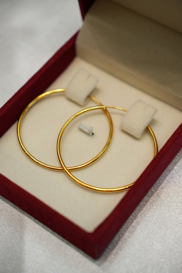 22K Gold Ladies Hoop Earrings