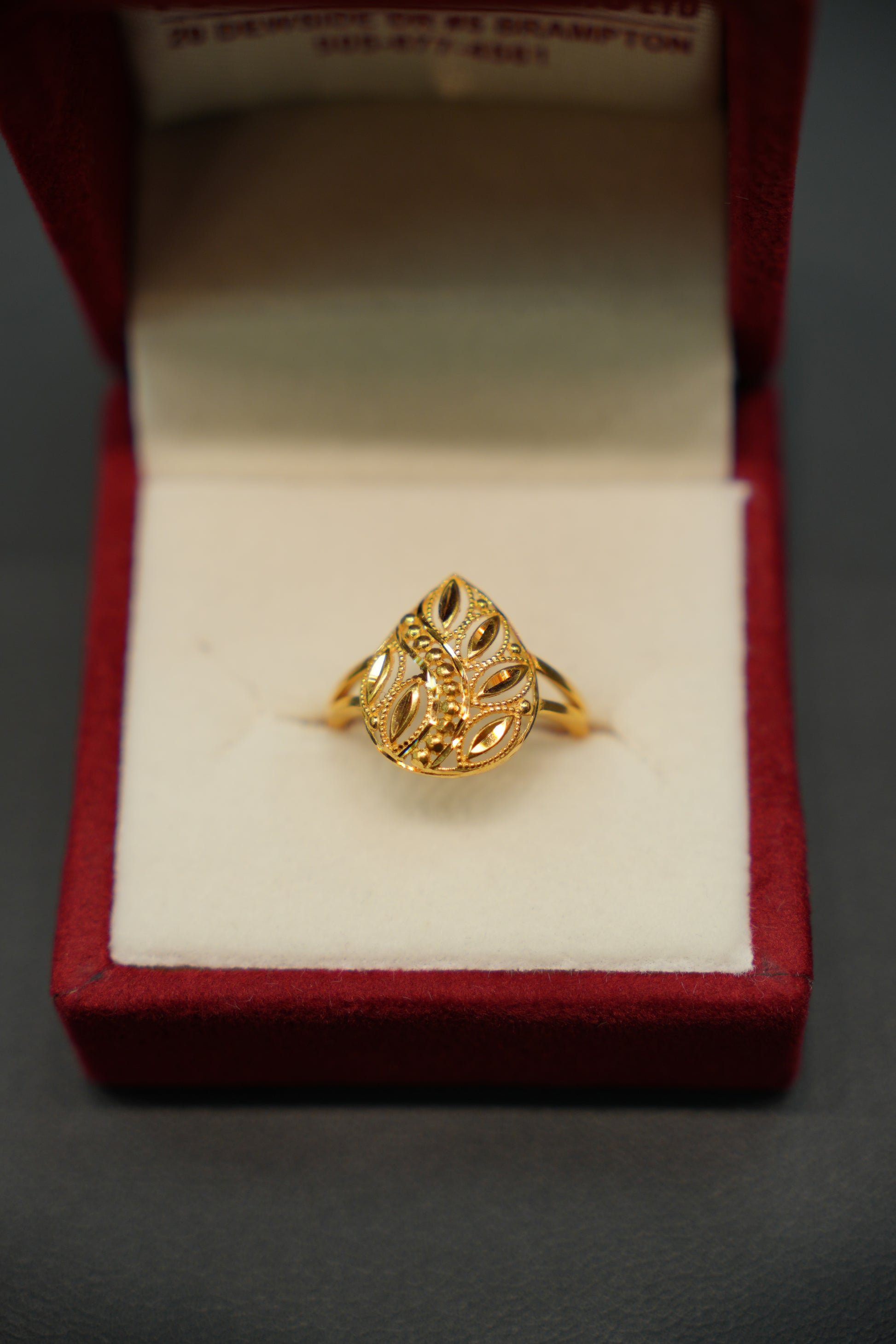 Beautiful 22K gold ring featuring classic yellow gold shine