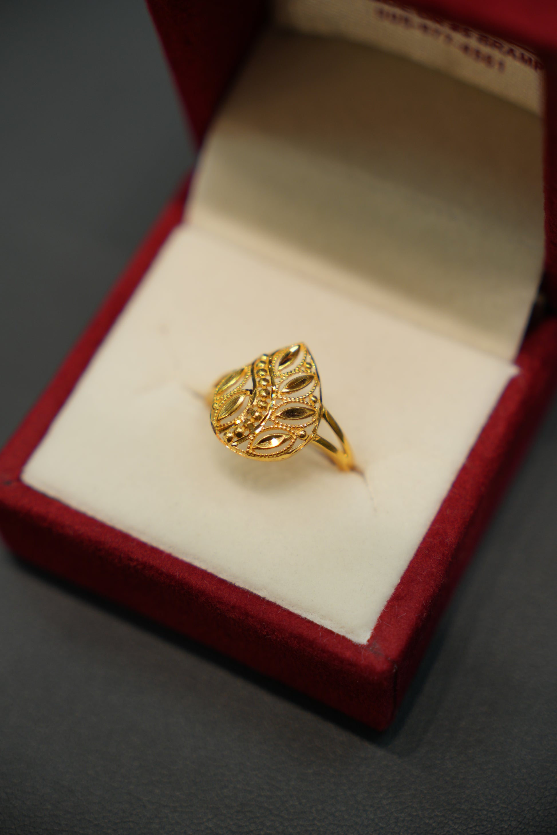 Handcrafted 22K gold ring with smooth polished band