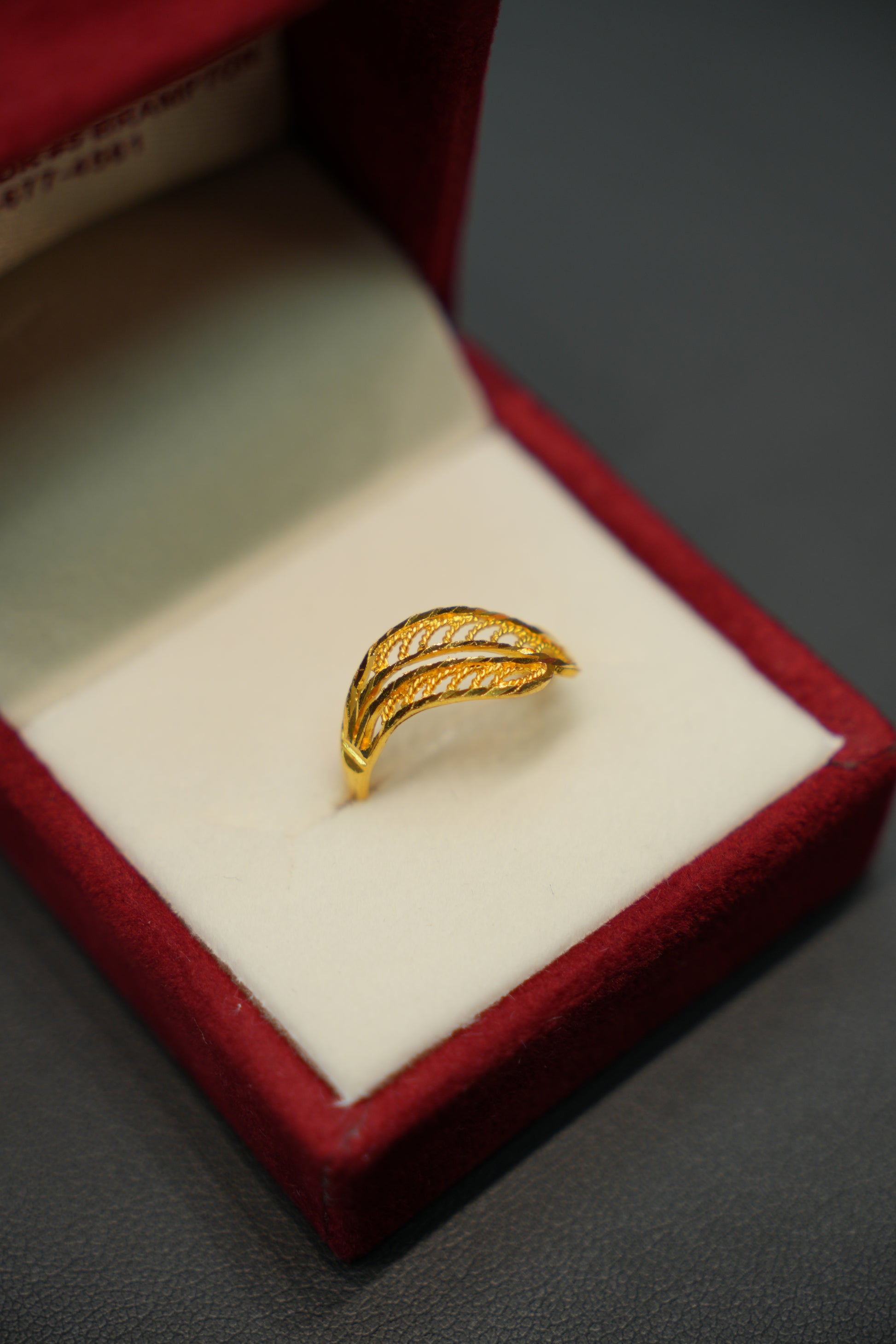 Handcrafted 22K gold ring with smooth polished band