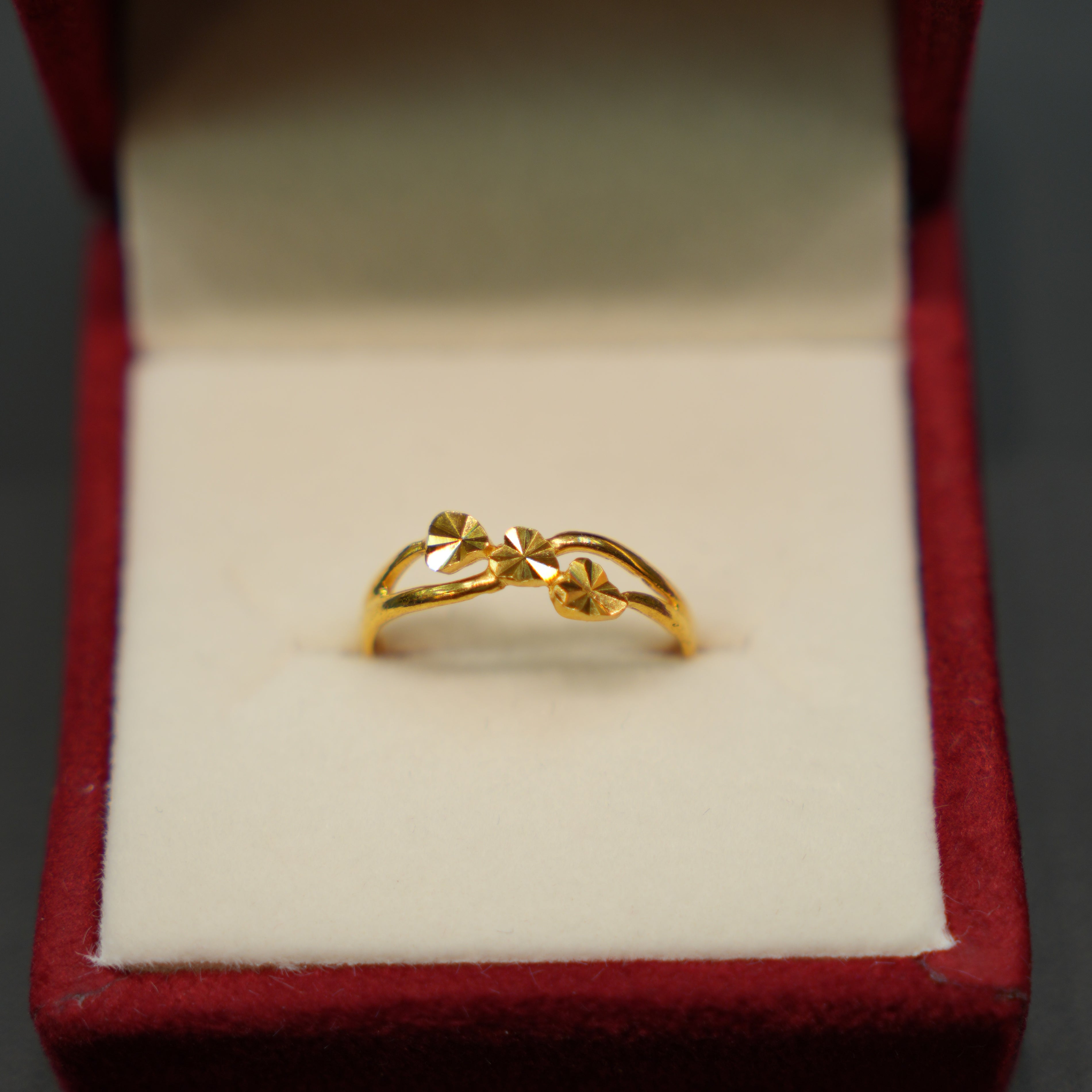 Side profile of elegant yellow gold ring