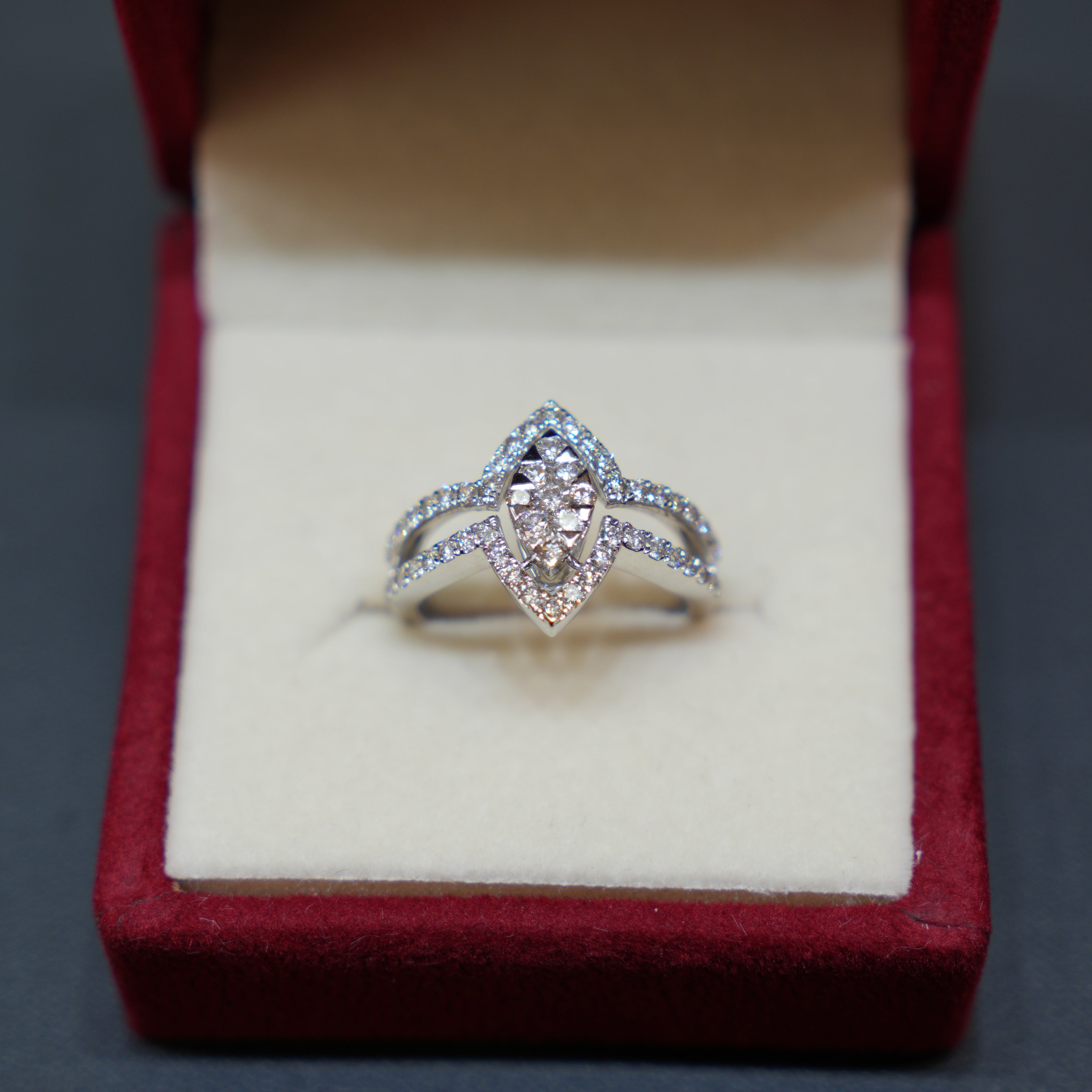 14K White Gold Diamond Ring