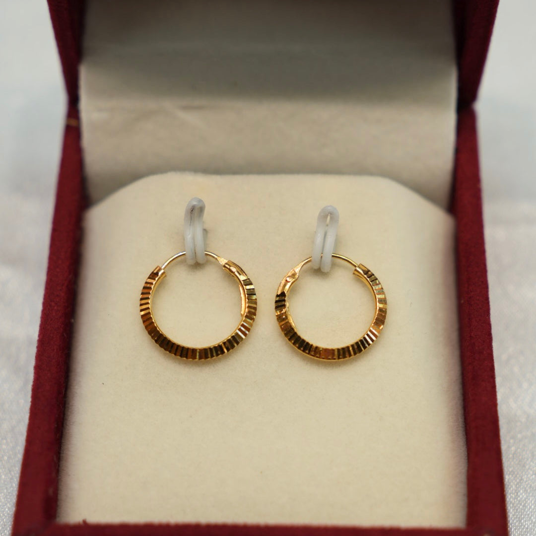 22K Gold Ladies Hoop Earrings