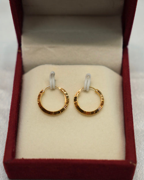 22K Gold Ladies Hoop Earrings