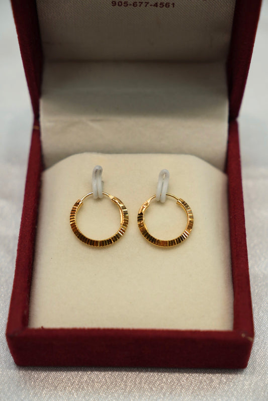 22K Gold Ladies Hoop Earrings