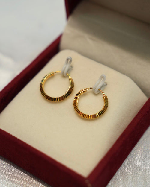 22K Gold Ladies Hoop Earrings