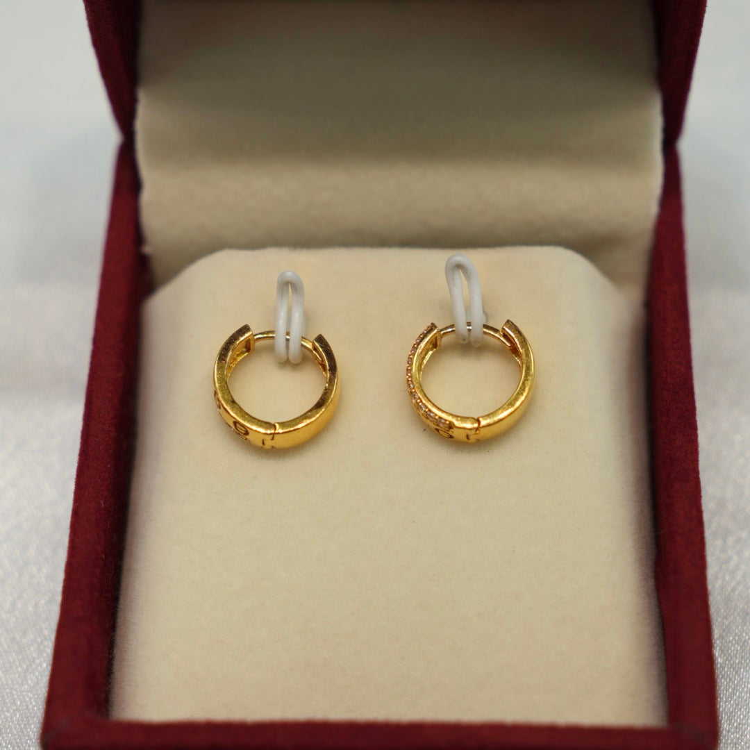 22K Gold Ladies Hoop Earrings