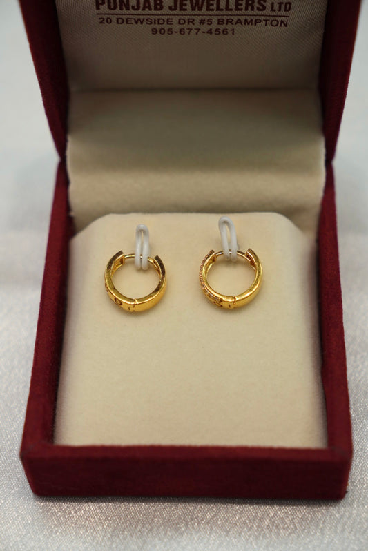 22K Gold Ladies Hoop Earrings