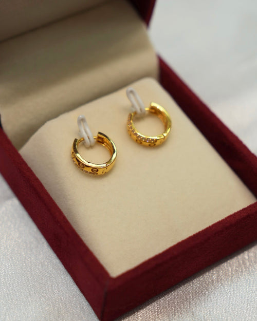 22K Gold Ladies Hoop Earrings