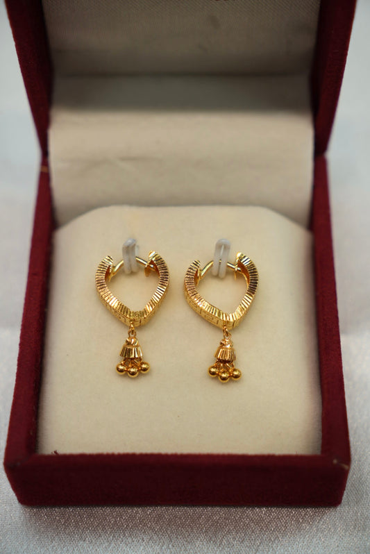 22K Gold Ladies Hoop Earrings