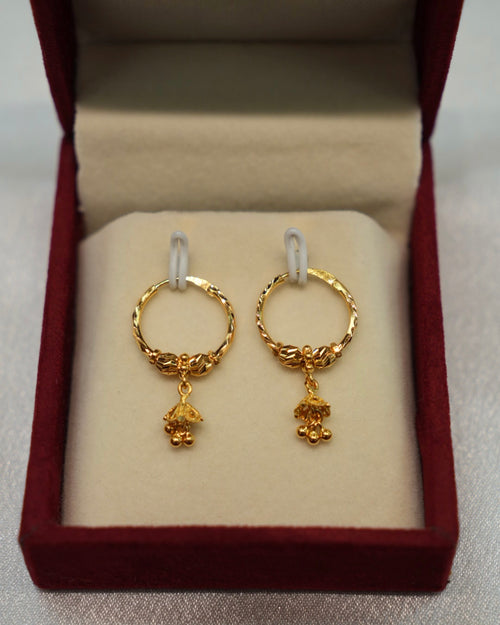 22K Gold Ladies Hoop Earrings