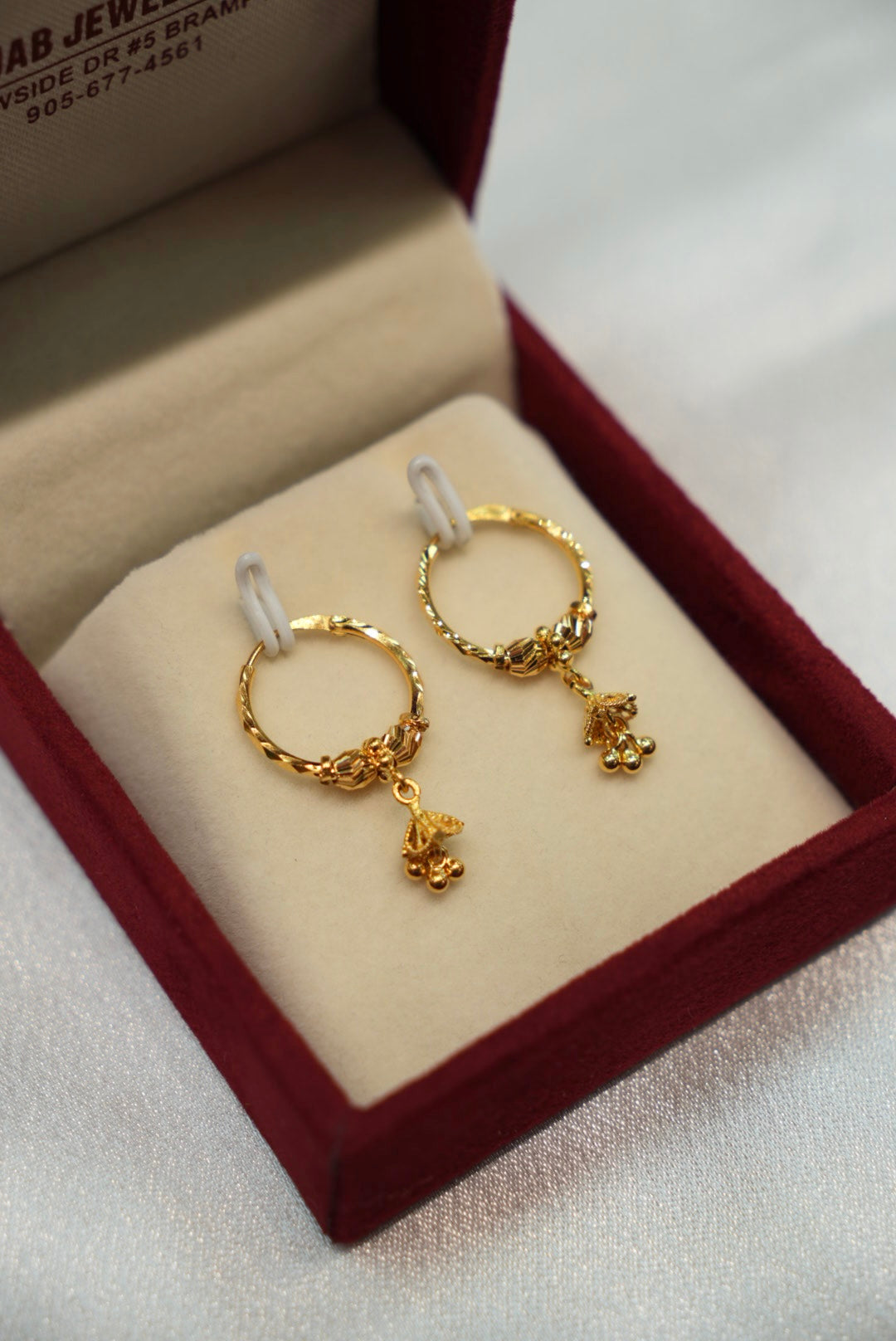 22K Gold Ladies Hoop Earrings