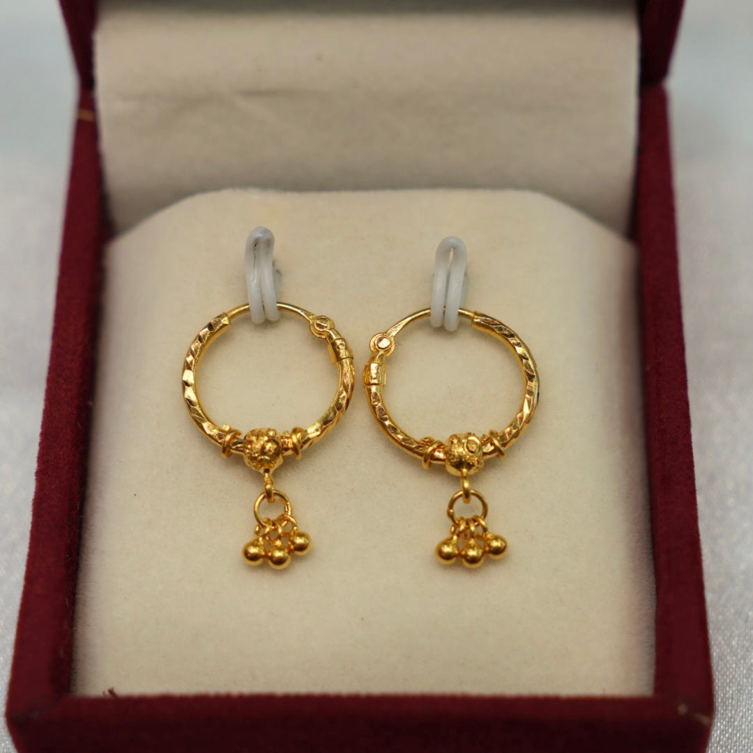 22K Gold Ladies Hoop Earrings