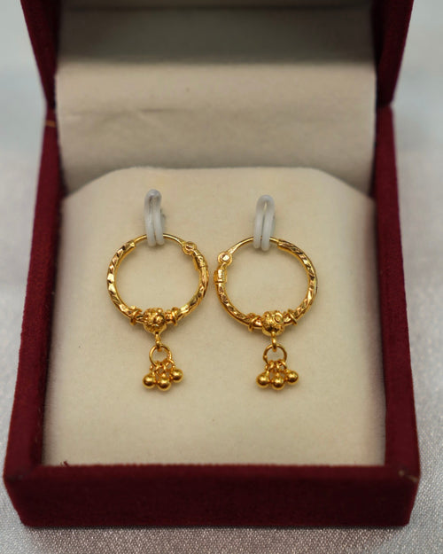 22K Gold Ladies Hoop Earrings