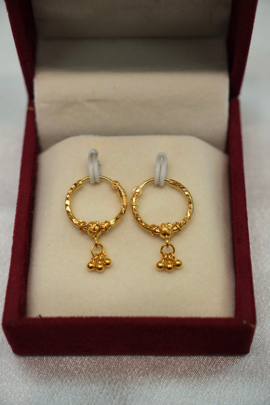 22K Gold Ladies Hoop Earrings