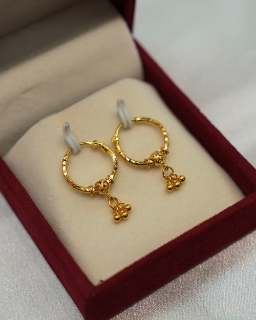 22K Gold Ladies Hoop Earrings