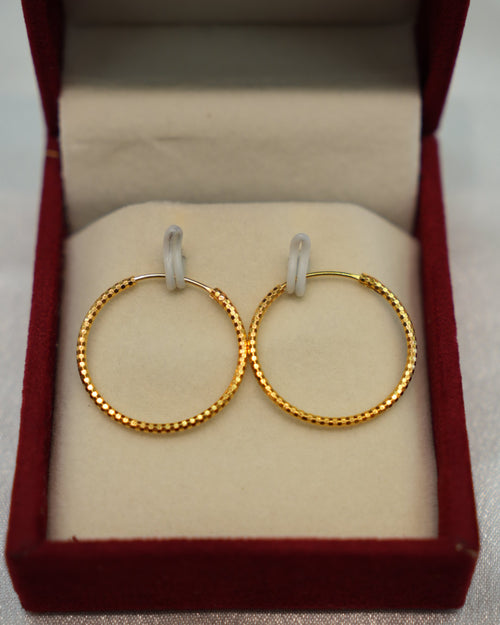 22K Gold Ladies Hoop Earrings