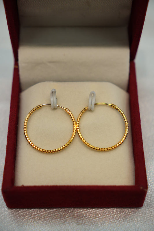 22K Gold Ladies Hoop Earrings