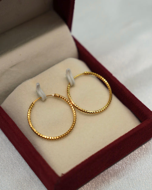 22K Gold Ladies Hoop Earrings