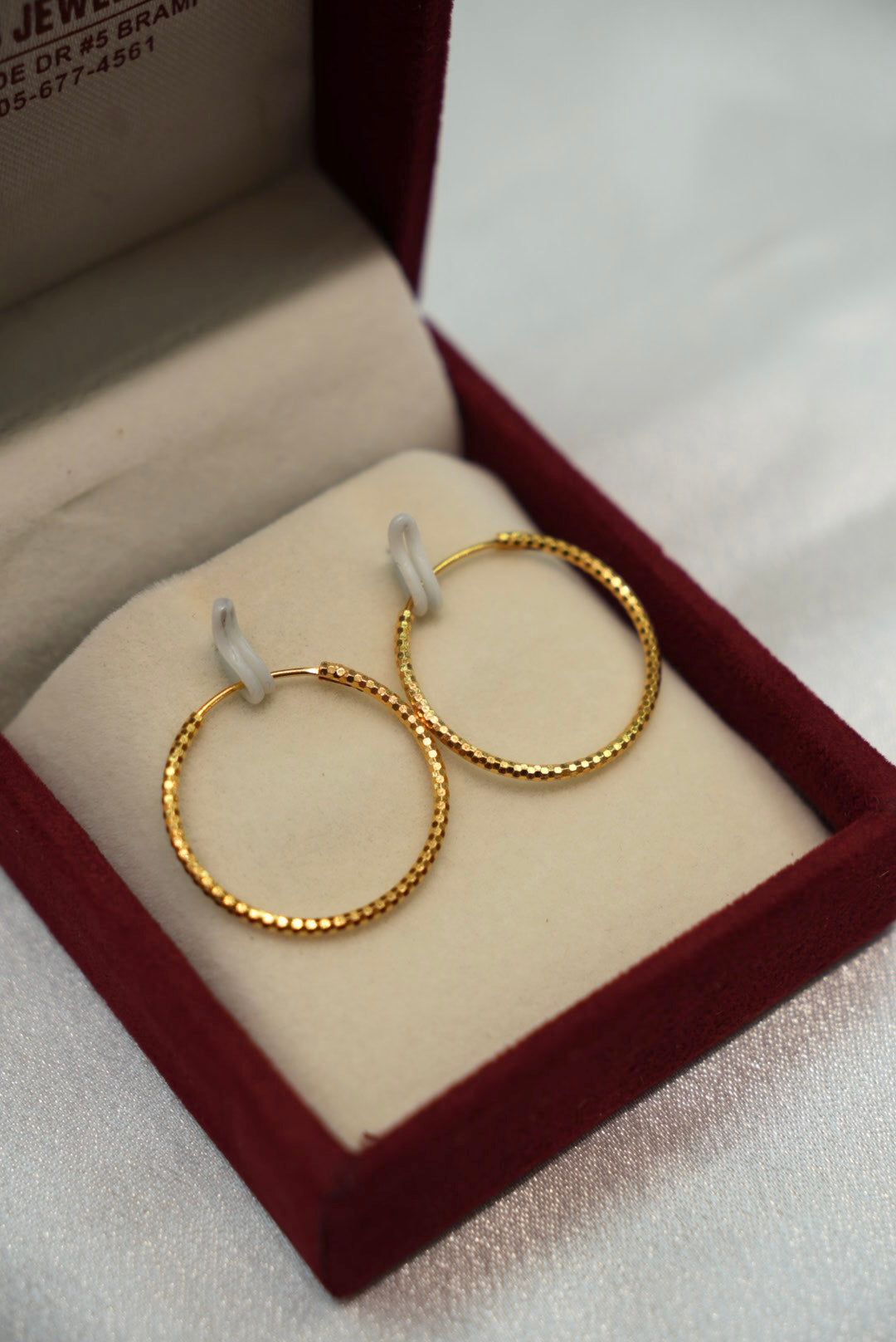 22K Gold Ladies Hoop Earrings