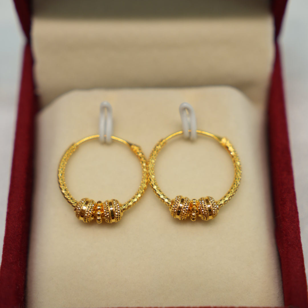 22K Gold Ladies Hoop Earrings
