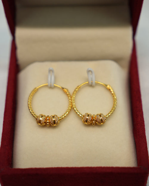 22K Gold Ladies Hoop Earrings