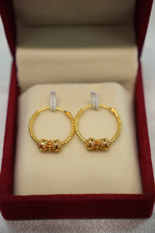 22K Gold Ladies Hoop Earrings