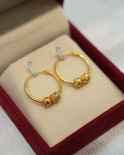 22K Gold Ladies Hoop Earrings