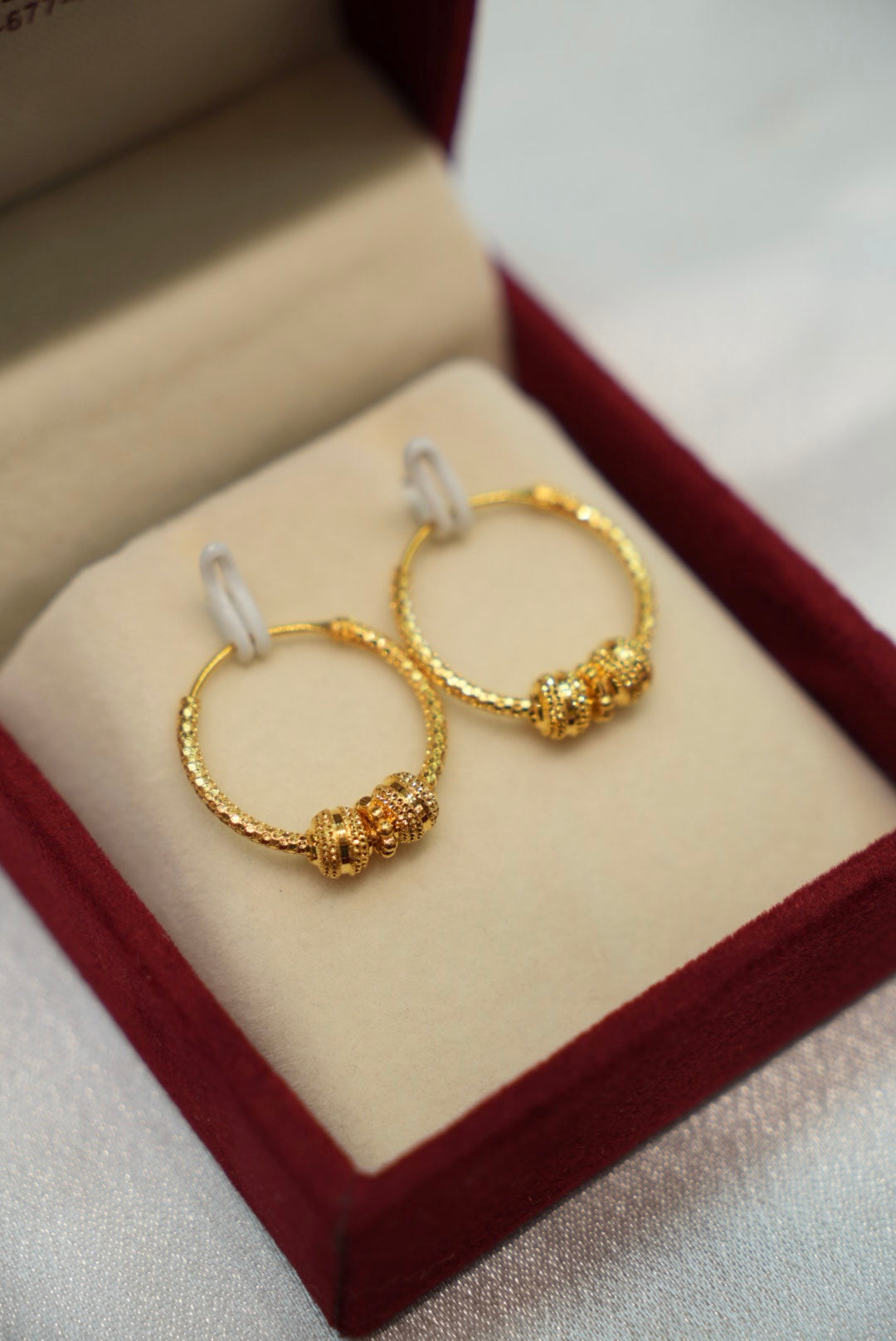 22K Gold Ladies Hoop Earrings