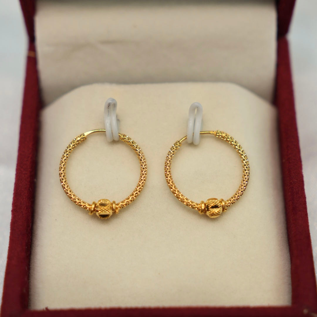 22K Gold Ladies Hoop Earrings