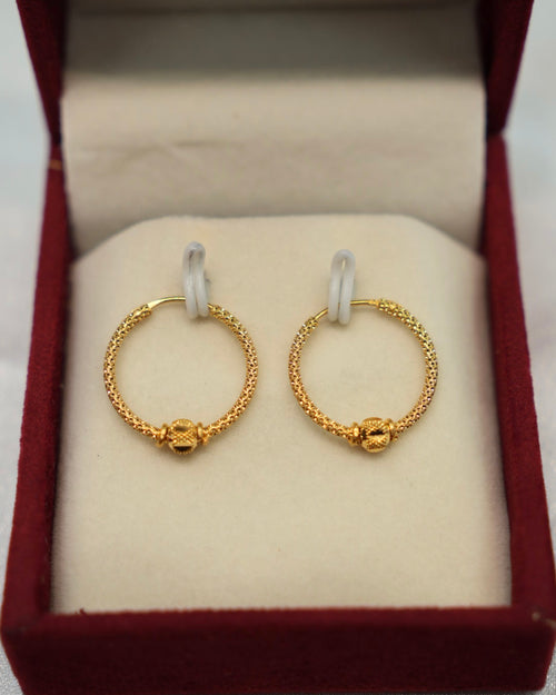 22K Gold Ladies Hoop Earrings