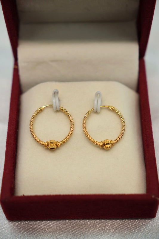 22K Gold Ladies Hoop Earrings
