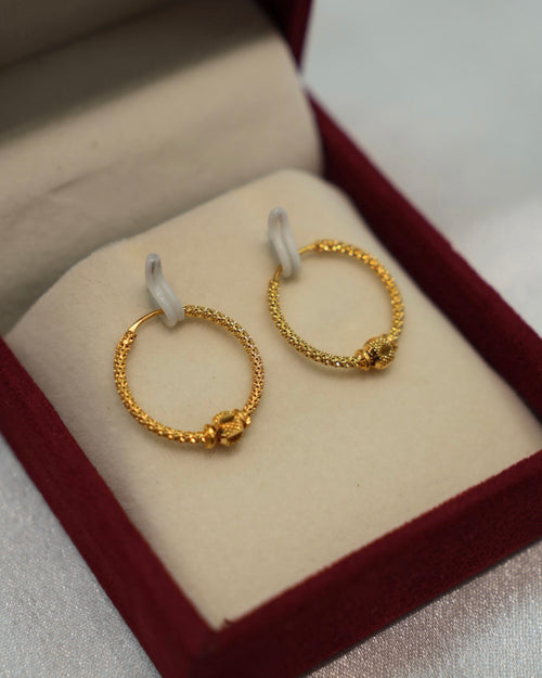 22K Gold Ladies Hoop Earrings