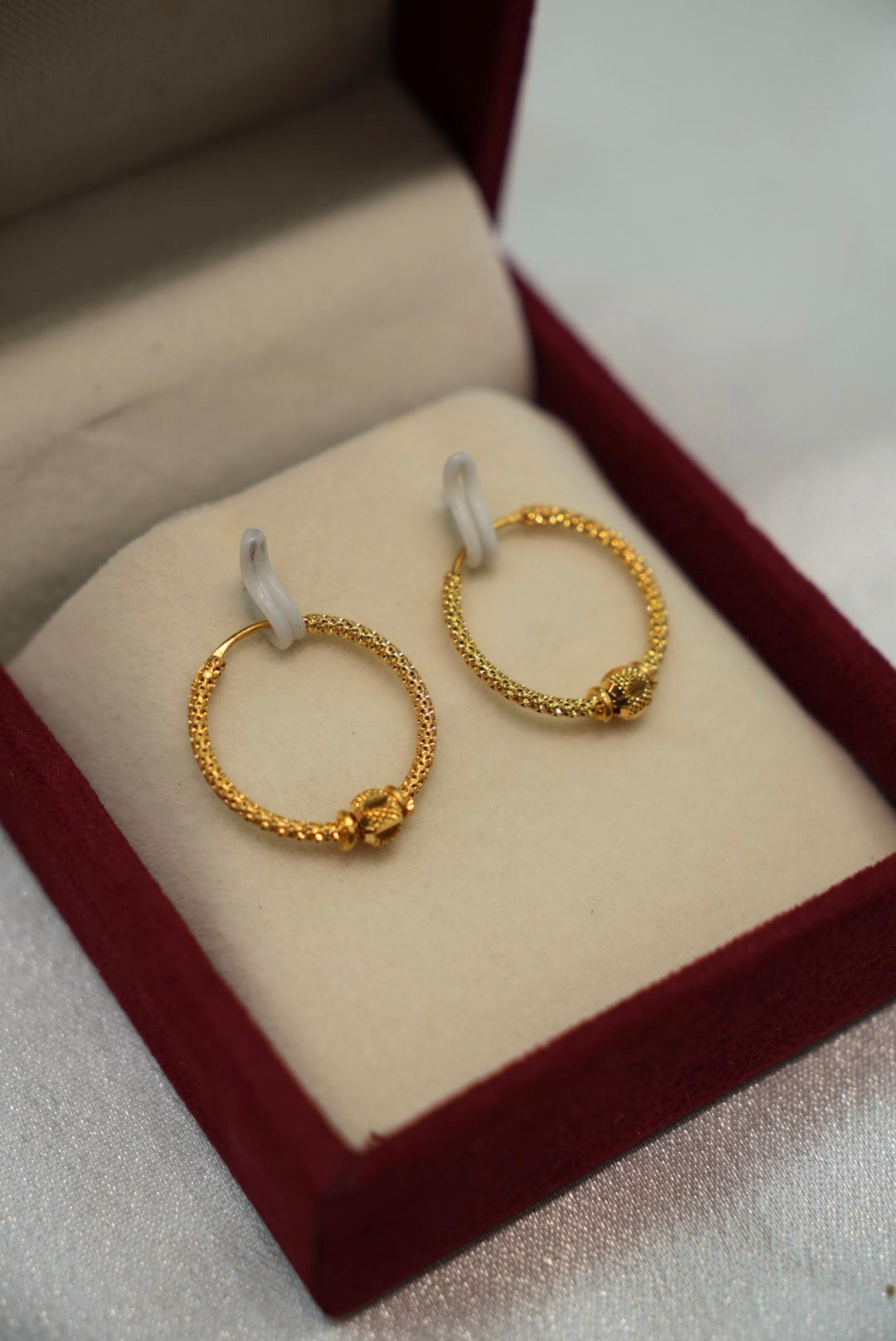 22K Gold Ladies Hoop Earrings