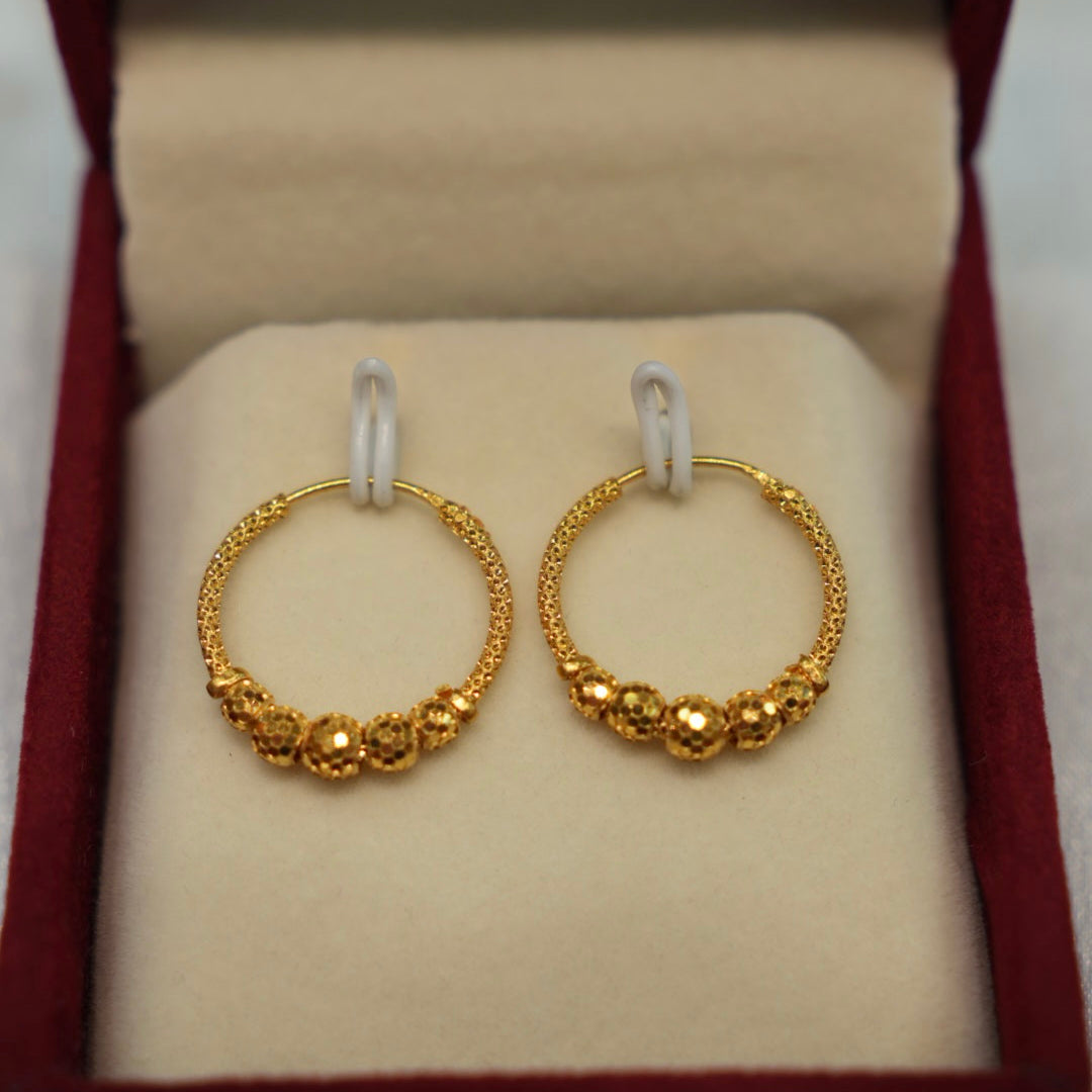 22K Gold Ladies Hoop Earrings