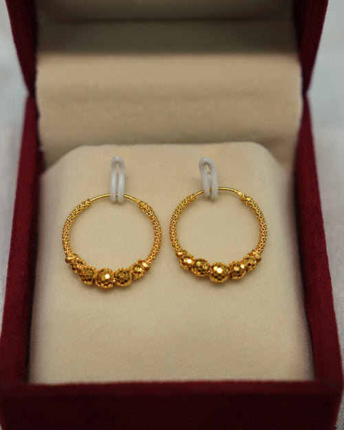 22K Gold Ladies Hoop Earrings