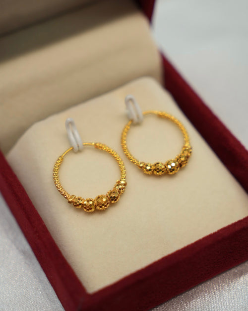 22K Gold Ladies Hoop Earrings