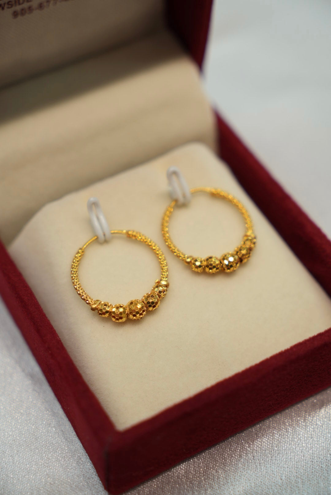 22K Gold Ladies Hoop Earrings