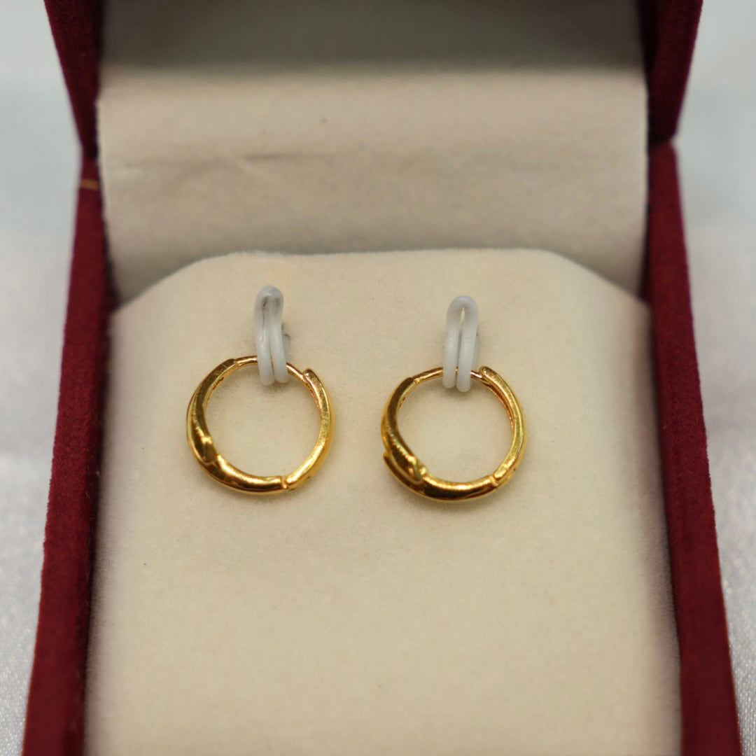 22K Gold Ladies Hoop Earrings