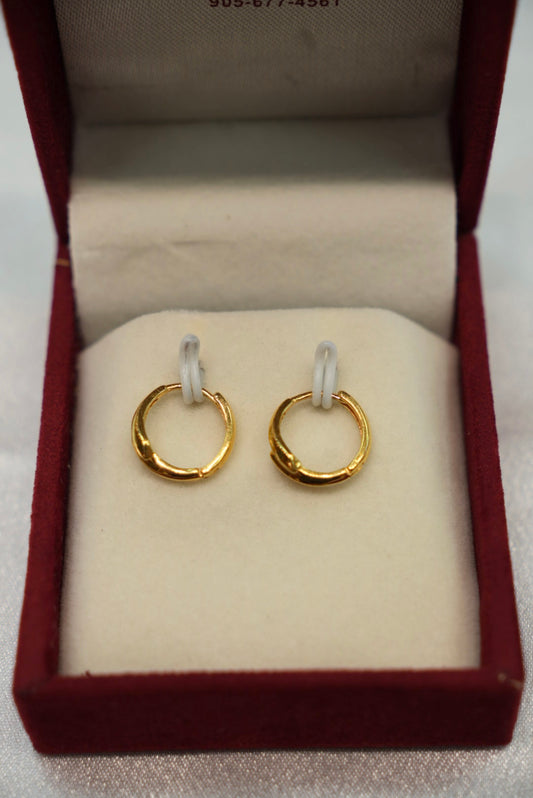 22K Gold Ladies Hoop Earrings