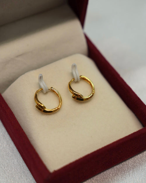 22K Gold Ladies Hoop Earrings