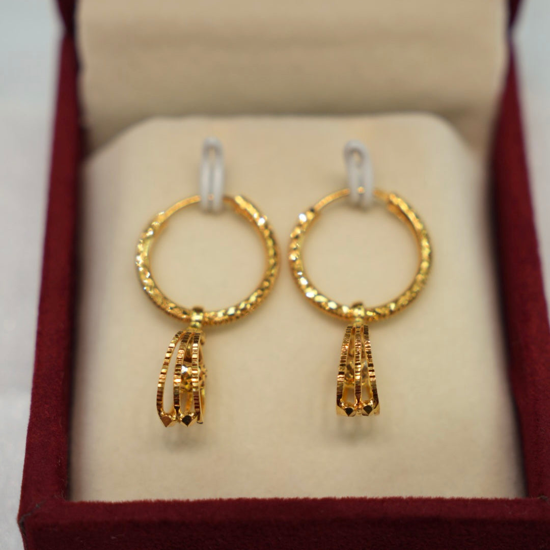 22K Gold Ladies Hoop Earrings