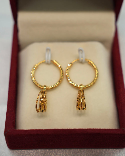 22K Gold Ladies Hoop Earrings