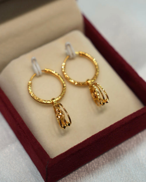 22K Gold Ladies Hoop Earrings