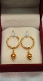 22K Gold Ladies Hoop Earrings