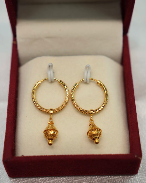 22K Gold Ladies Hoop Earrings