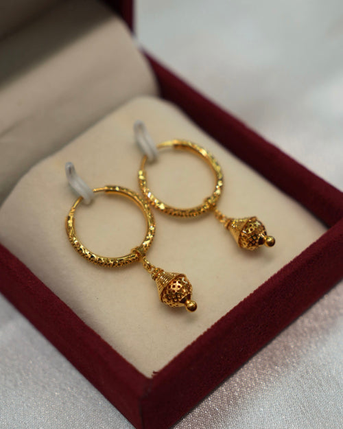 22K Gold Ladies Hoop Earrings