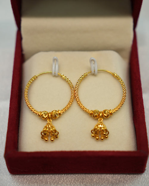 22K Gold Ladies Hoop Earrings